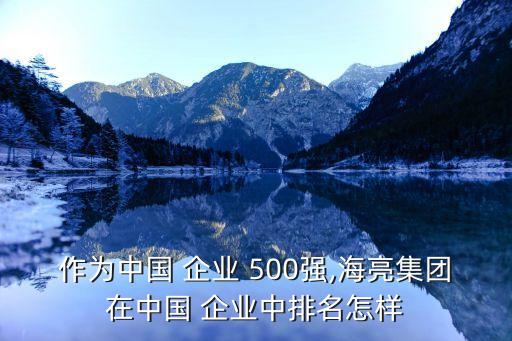 作為中國 企業(yè) 500強,海亮集團在中國 企業(yè)中排名怎樣