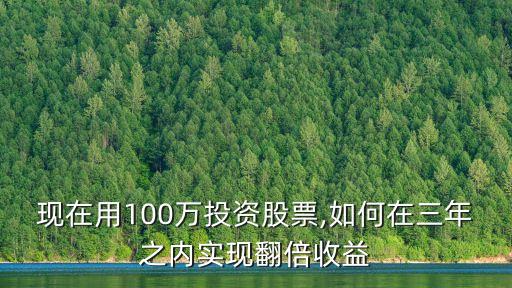 現(xiàn)在用100萬投資股票,如何在三年之內(nèi)實現(xiàn)翻倍收益