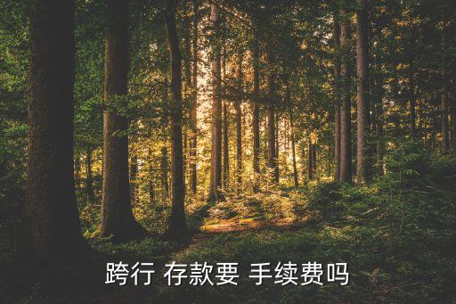 跨行 存款要 手續(xù)費嗎