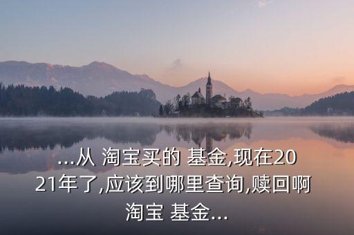 ...從 淘寶買的 基金,現(xiàn)在2021年了,應(yīng)該到哪里查詢,贖回啊 淘寶 基金...