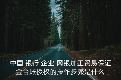 中國 銀行 企業(yè) 網(wǎng)銀加工貿(mào)易保證金臺(tái)賬授權(quán)的操作步驟是什么