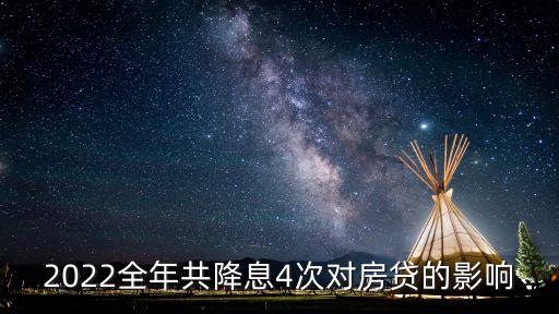 2022全年共降息4次對(duì)房貸的影響