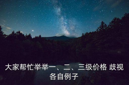 大家?guī)兔εe舉一、二、三級價格 歧視各自例子