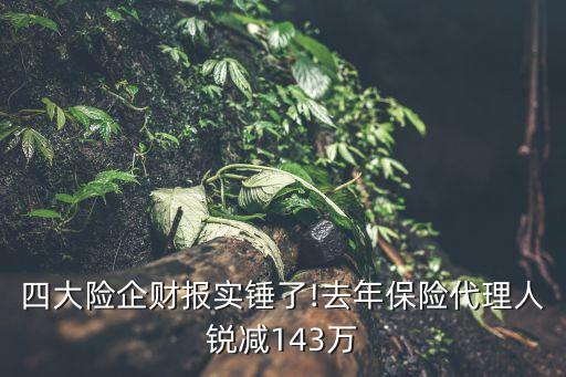 四大險(xiǎn)企財(cái)報(bào)實(shí)錘了!去年保險(xiǎn)代理人銳減143萬