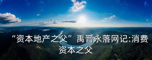 “資本地產(chǎn)之父”禹晉永落網(wǎng)記:消費(fèi)資本之父