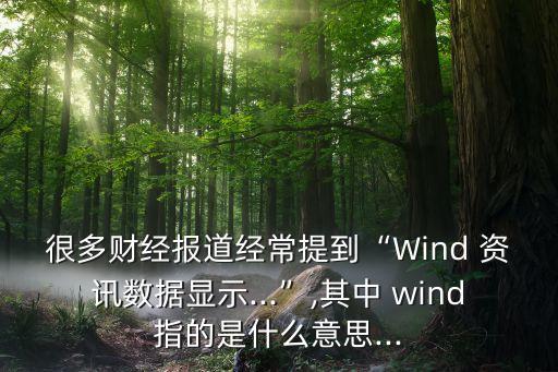 很多財(cái)經(jīng)報(bào)道經(jīng)常提到“Wind 資訊數(shù)據(jù)顯示...”,其中 wind指的是什么意思...