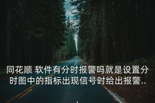 同花順 軟件有分時報警嗎就是設(shè)置分時圖中的指標(biāo)出現(xiàn)信號時給出報警...