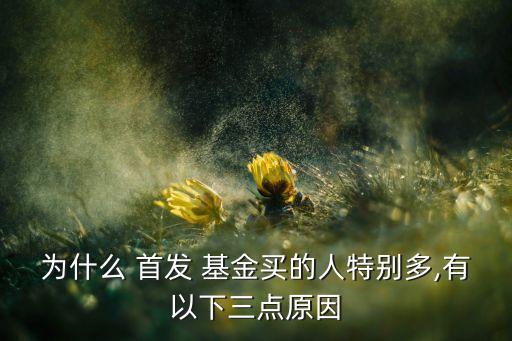 為什么 首發(fā) 基金買(mǎi)的人特別多,有以下三點(diǎn)原因