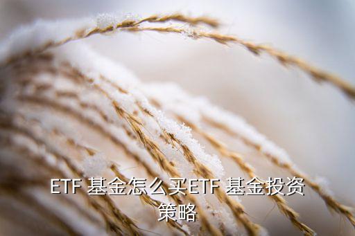 ETF 基金怎么買ETF 基金投資策略