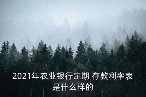 2021年農(nóng)業(yè)銀行定期 存款利率表是什么樣的