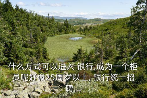 什么方式可以進(jìn)入 銀行,成為一個柜員呢好像25周歲以上, 銀行統(tǒng)一招聘...