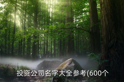  投資公司名字大全參考(600個