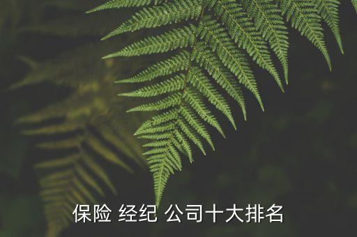 保險 經(jīng)紀(jì) 公司十大排名