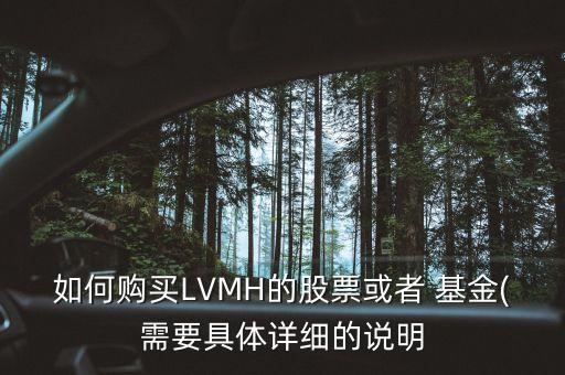 如何購買LVMH的股票或者 基金(需要具體詳細的說明