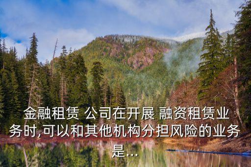  金融租賃 公司在開展 融資租賃業(yè)務時,可以和其他機構(gòu)分擔風險的業(yè)務是...