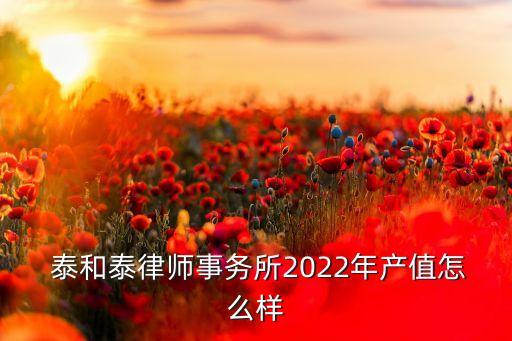  泰和泰律師事務所2022年產值怎么樣