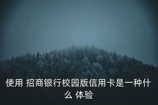 招商銀行體驗