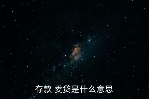 存款 委貸是什么意思