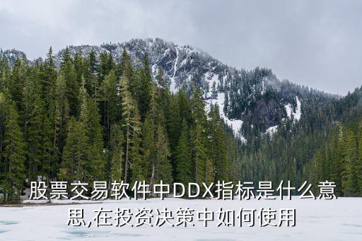  股票交易軟件中DDX指標(biāo)是什么意思,在投資決策中如何使用