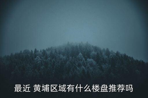 最近 黃埔區(qū)域有什么樓盤推薦嗎