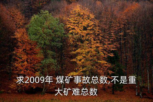 求2009年 煤礦事故總數,不是重大礦難總數