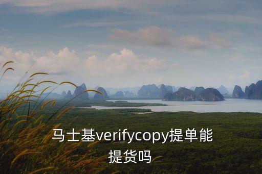  馬士基verifycopy提單能提貨嗎