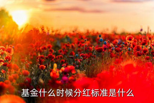  基金什么時候分紅標(biāo)準(zhǔn)是什么