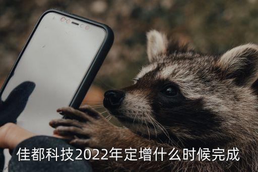 佳都科技2022年定增什么時候完成