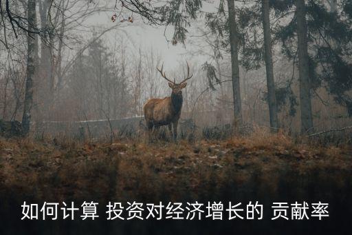 如何計算 投資對經(jīng)濟增長的 貢獻(xiàn)率