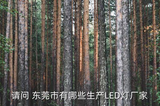 請(qǐng)問 東莞市有哪些生產(chǎn)LED燈廠家