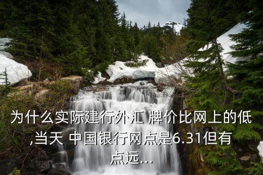 為什么實際建行外匯 牌價比網(wǎng)上的低,當(dāng)天 中國銀行網(wǎng)點是6.31但有點遠(yuǎn)...