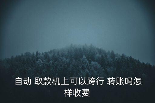  自動 取款機上可以跨行 轉(zhuǎn)賬嗎怎樣收費