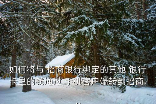 如何將與 招商銀行綁定的其他 銀行卡里的錢通過 手機(jī)客戶端轉(zhuǎn)到招商...