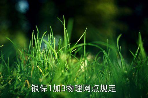 銀保1加3物理網(wǎng)點規(guī)定