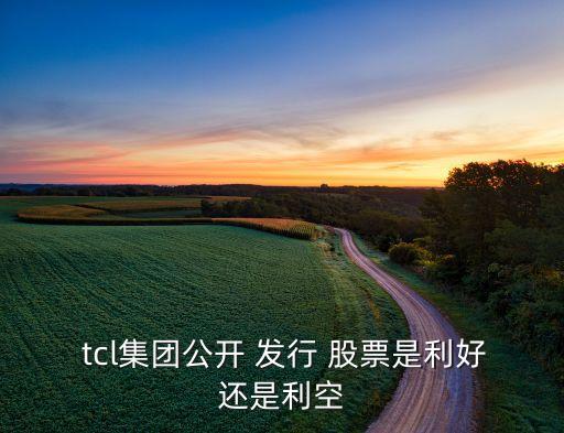  tcl集團公開 發(fā)行 股票是利好還是利空