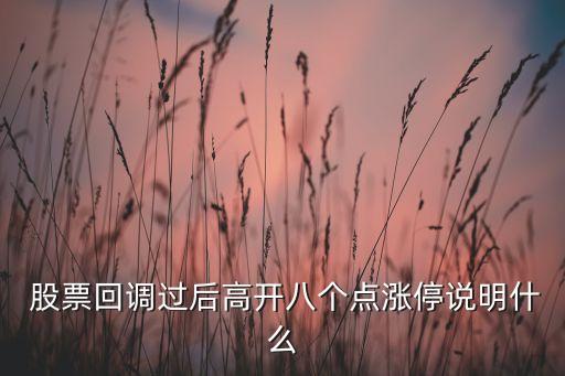  股票回調(diào)過后高開八個(gè)點(diǎn)漲停說明什么