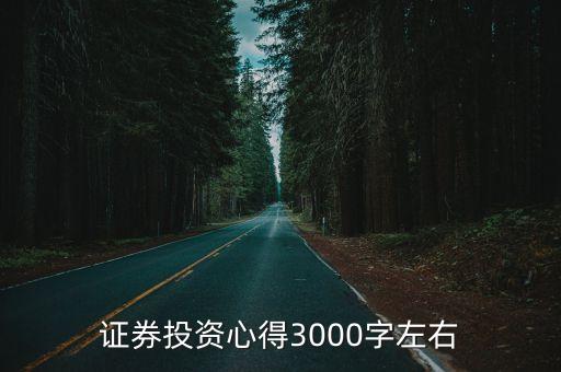 證券投資心得3000字左右