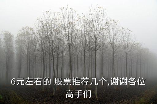 6元左右的 股票推薦幾個(gè),謝謝各位高手們