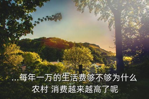 ...每年一萬的生活費(fèi)夠不夠?yàn)槭裁?農(nóng)村 消費(fèi)越來越高了呢