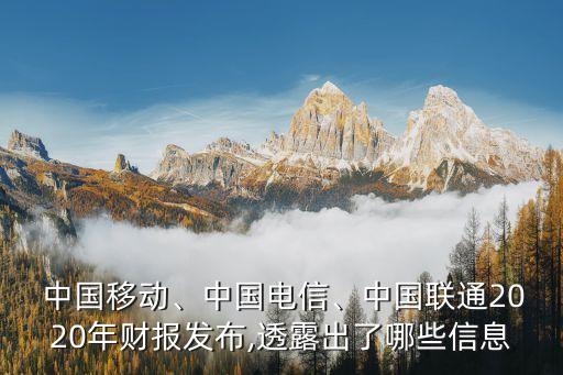  中國移動、中國電信、中國聯(lián)通2020年財(cái)報(bào)發(fā)布,透露出了哪些信息