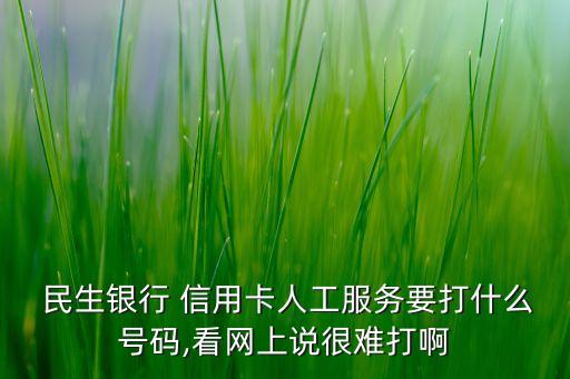  民生銀行 信用卡人工服務(wù)要打什么號(hào)碼,看網(wǎng)上說很難打啊