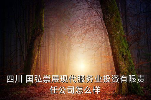 四川 國弘崇展現(xiàn)代服務(wù)業(yè)投資有限責任公司怎么樣