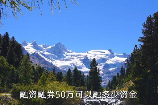 融資融券50萬(wàn)可以融多少資金