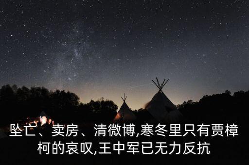 墜亡、賣房、清微博,寒冬里只有賈樟柯的哀嘆,王中軍已無力反抗