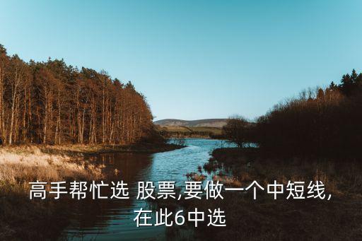 高手幫忙選 股票,要做一個(gè)中短線,在此6中選