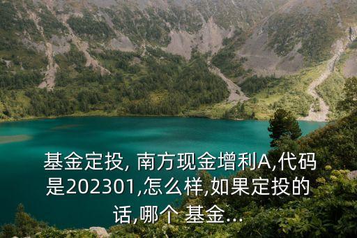  基金定投, 南方現(xiàn)金增利A,代碼是202301,怎么樣,如果定投的話,哪個 基金...