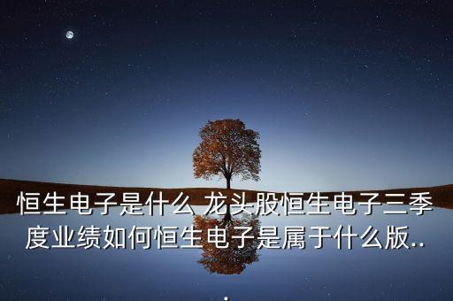 恒生電子是什么 龍頭股恒生電子三季度業(yè)績?nèi)绾魏闵娮邮菍儆谑裁窗?..