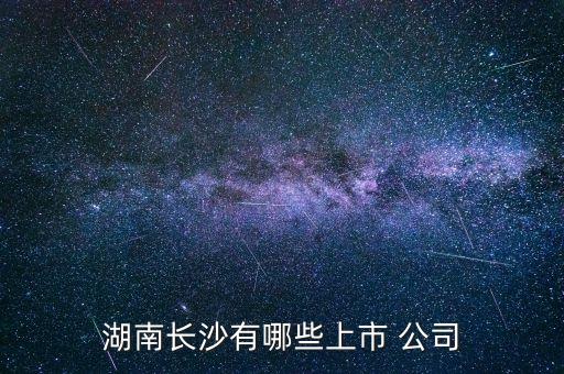 湖南長(zhǎng)沙有哪些上市 公司