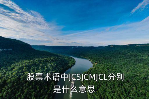  股票術(shù)語中JCSJCMJCL分別是什么意思