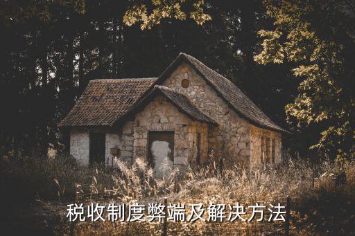 稅收制度弊端及解決方法